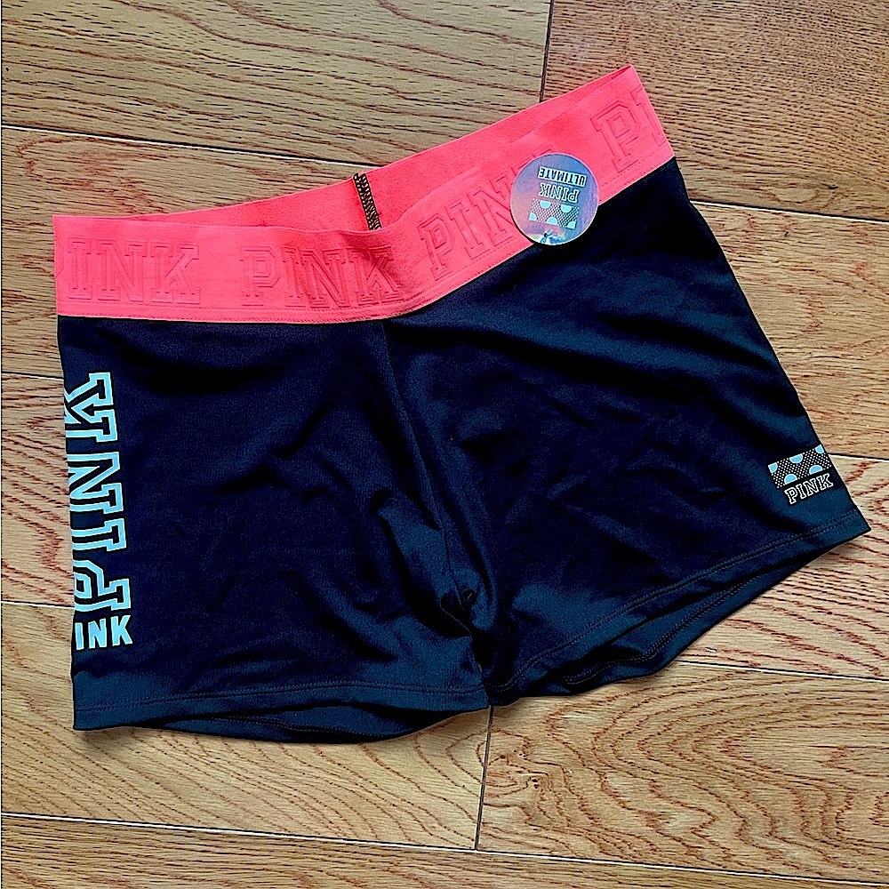 Victoria's Secret PINK ultimate high waist shorts black neon waistband size s